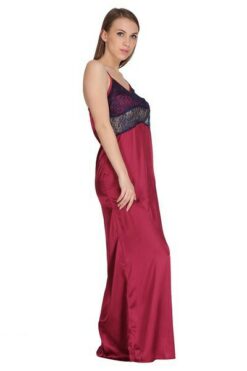 Satin Night Dress & Full Sleeves Robe - Image 7