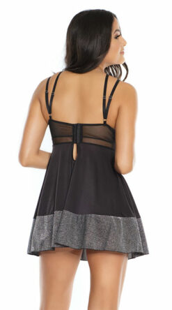 Alternative view of SULTRY SHIMMER BABYDOLL SET