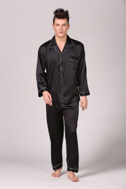 Men Nightwear Long Sleeve Sleeping Suit for Men