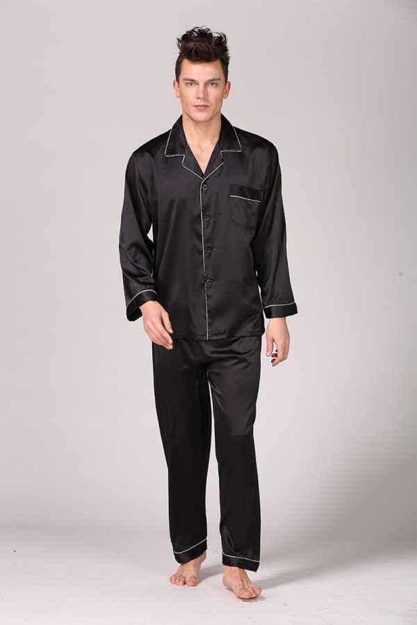 Men Nightwear Long Sleeve Sleeping Suit for Men