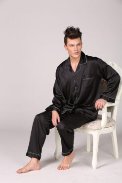 Men Nightwear Long Sleeve Sleeping Suit for Men