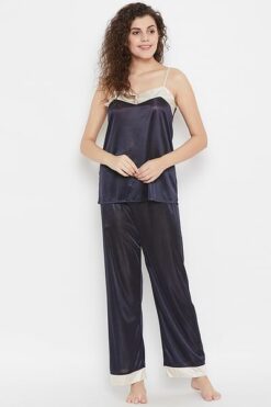 4 Piece Nightwear Set in Dark Blue