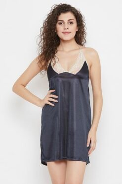 4 Piece Nightwear Set in Dark Blue