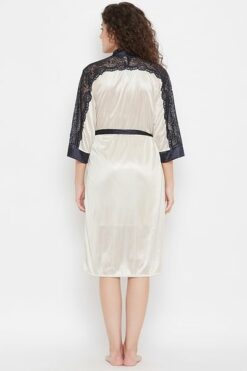 4 Piece Nightwear Set in Skin Color