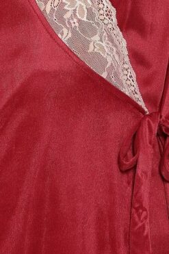 Long Night Dress & Robe Set in Maroon