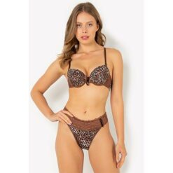 Leopard Empty Cup Bra Panty Set
