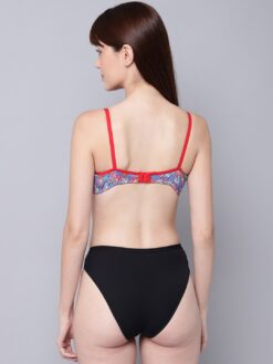 PrettyCat Purple & Black Women Bra Set
