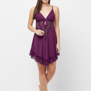 FashionRack Purple Baby Doll Nighty | purple nighty dress | sleeveless Nighty