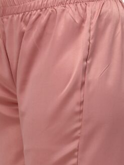 Rose Gold & Black Silk Women Night Suit
