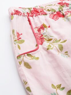 Mabish Pink & Red Printed Women Night Suit
