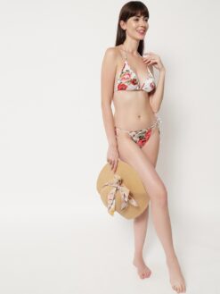 Rust & White Printed Women Bikini Set