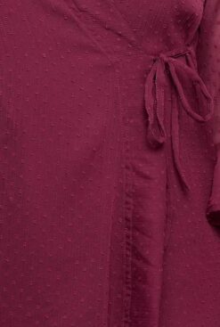 Sheer Babydoll & Robe Set with Matching G-string in Maroon - Georgette