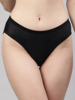 Mustard & Black Solid Ladies Bra Set