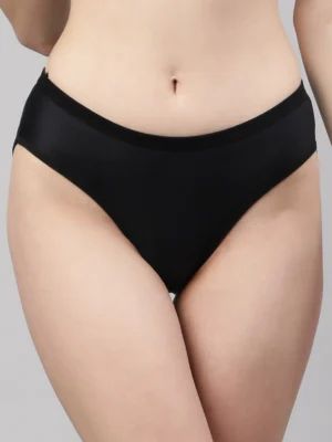 Mustard & Black Solid Ladies Bra Set