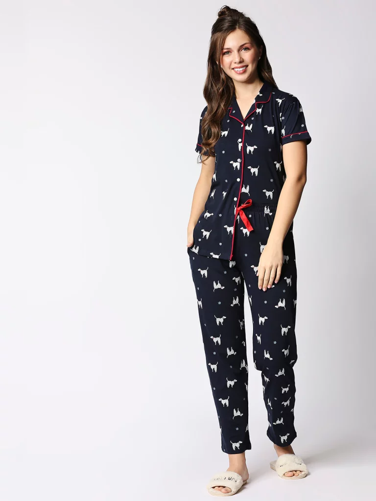 Pack Of 3 Printed Pure Cotton Women Night Suit