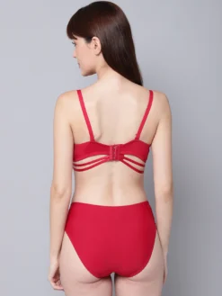 Women Red Solid Light Padded Bra Set