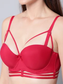 Women Red Solid Light Padded Bra Set