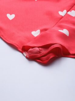 Pink & White Printed Women Night Suit