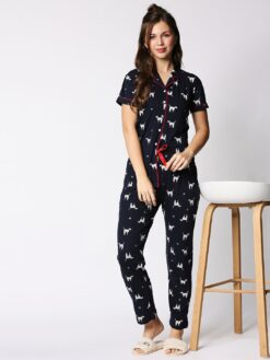 Pack Of 3 Printed Pure Cotton Women Night Suit
