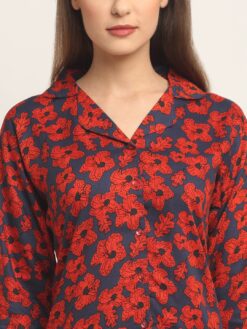 Claura Women Floral Printed Cotton Night Suit
