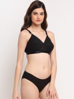 Friskers Black Women Bra Set