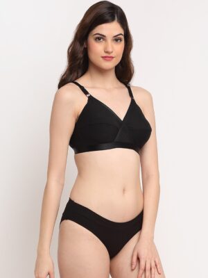 Friskers Black Women Bra Set