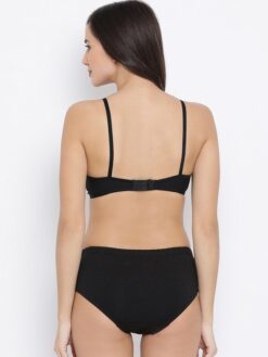 Imported Women Black Cotton Bra Set