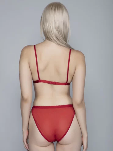 Sweet Pearl Red Ladies Bra Set