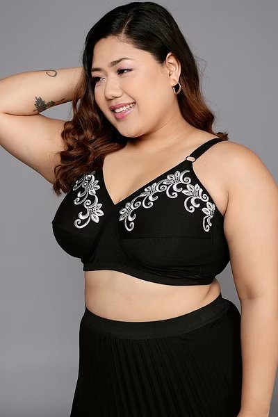 Plus Size Bralette Cotton Rich Non Padded Non-Wired Comfort Full Coverage  Bra