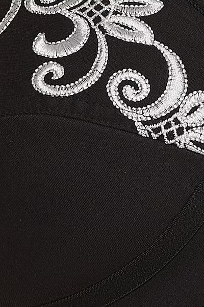 Cotton Rich Full Figure Embroidered Bra in Black