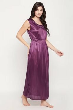 8 Pc Satin Sexy Bridal Nightwear Set - Navy