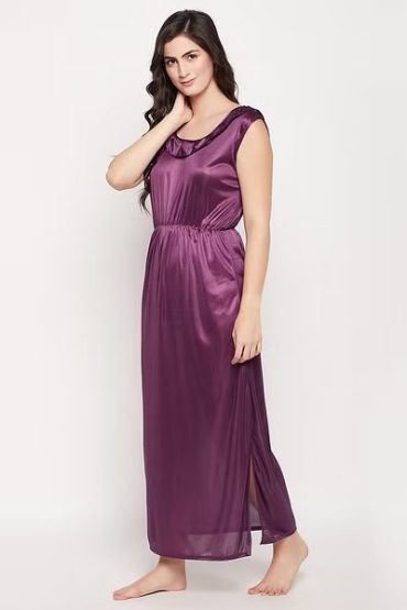 8 Pc Satin Sexy Bridal Nightwear Set - Navy