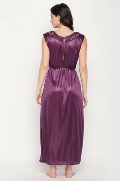 8 Pc Satin Sexy Bridal Nightwear Set - Navy