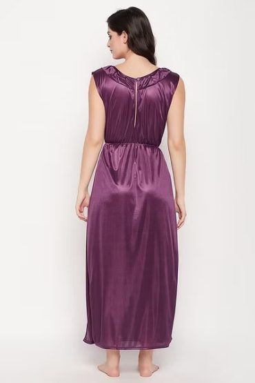 8 Pc Satin Sexy Bridal Nightwear Set - Navy