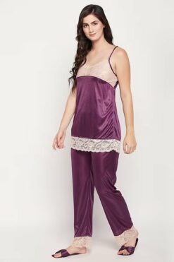 8 Pc Satin Sexy Bridal Nightwear Set - Navy
