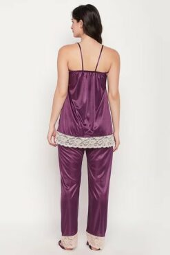 8 Pc Satin Sexy Bridal Nightwear Set - Navy