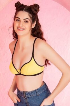 Yellow Demi Cup Bra - Yellow Wedding Bra - Flourish Bra