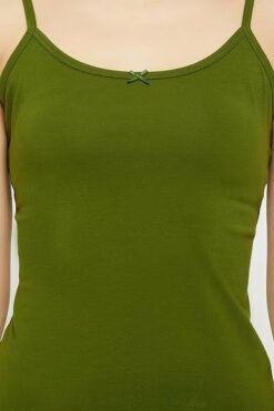 Olive Green Camisole With Bikini Panty