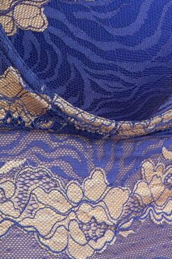 Royal Blue Padded Full Cup Bra Set