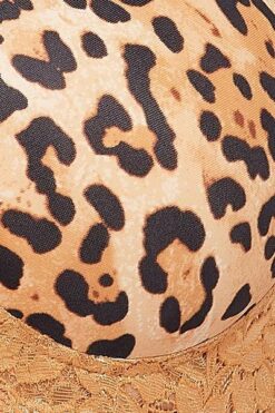 Animal Print Lace Bra in Nude Colour