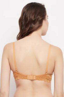 Animal Print Lace Bra in Nude Colour
