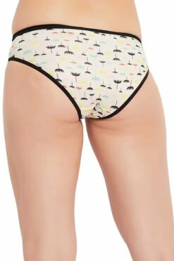 Off White Printed Bra & Panty Set
