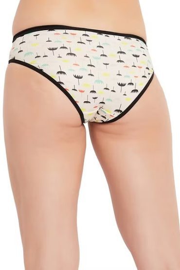 Off White Printed Bra & Panty Set