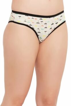 Off White Printed Bra & Panty Set