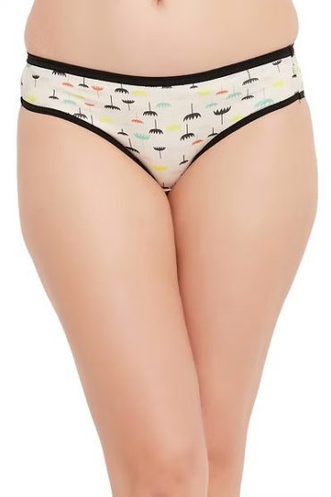 Off White Printed Bra & Panty Set