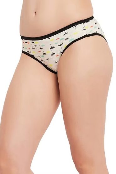 Off White Printed Bra & Panty Set