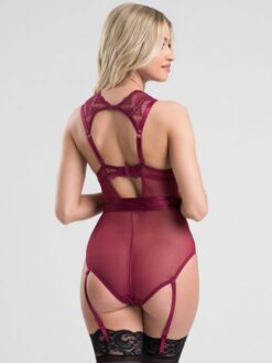 Lovehoney Moonlight Wine Crotchless Plunge Teddy
