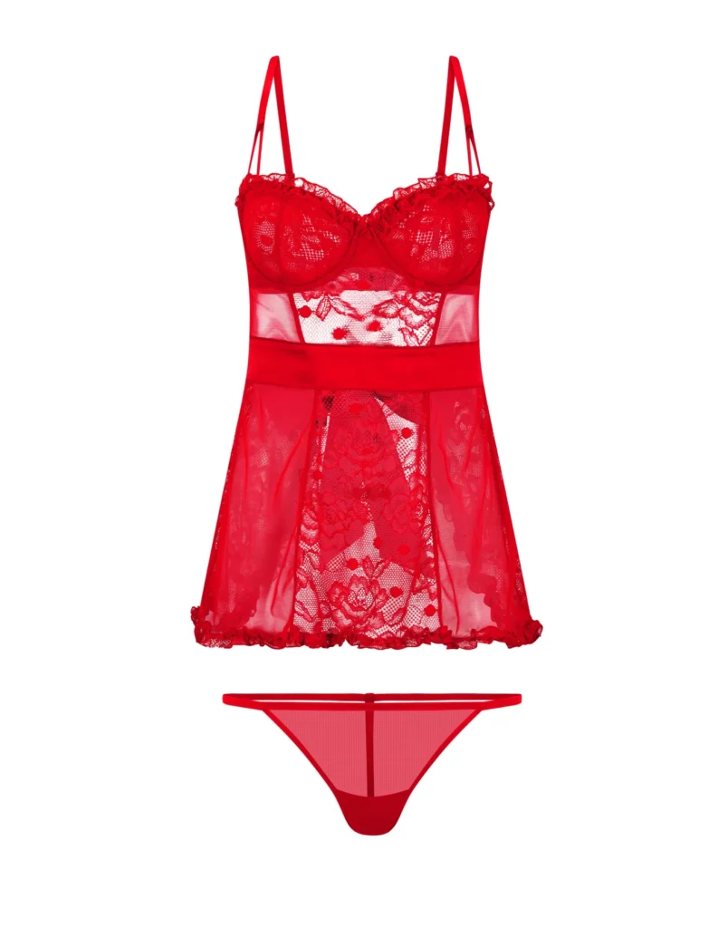 Etty Red Babydoll Nightwear Nighty