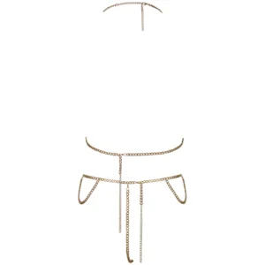 Cottelli Chain Top & String Gold Lingerie