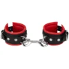 Wrist Cuffs Leather Narrow Red